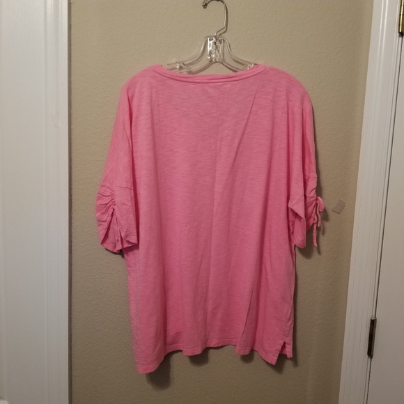 Talbots Plus Petite size 2XP Pink V Neck Top pit to pit 24, pit to hem 16 - Picture 3 of 8